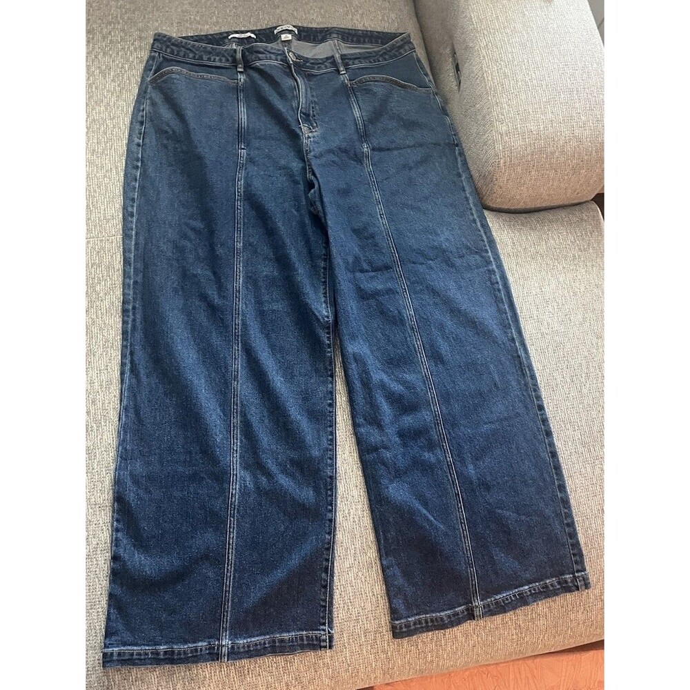 Ava & Viv Women's Plus Size 20 Wide Leg Jeans Front And Rear Seams EUC!